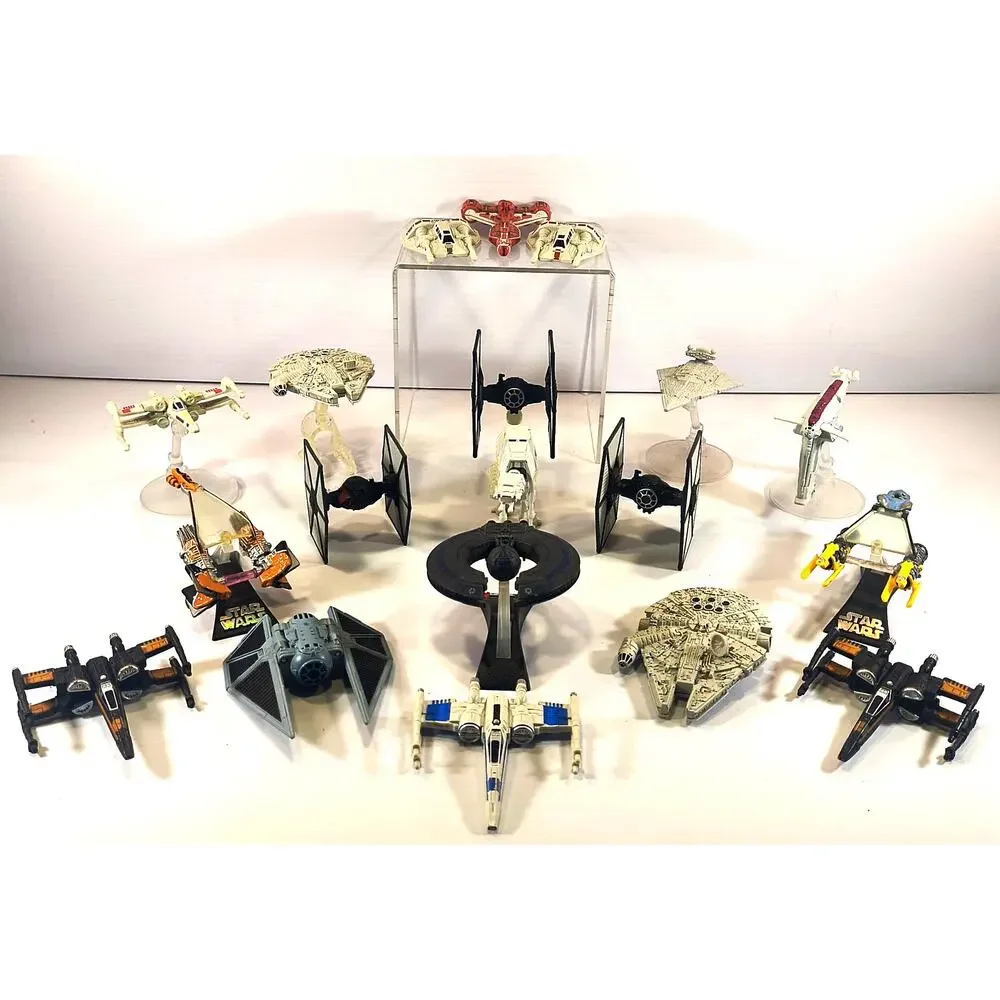 Star Wars 19 Vehicle Lot including HOT WHEELS STARSHIPS & TITANIUM SERIES, Used!